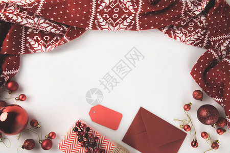 红色的圣诞节装饰背景图片