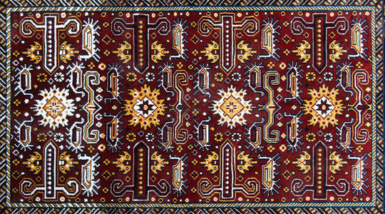 阿塞拜疆Turkishazerbaijan手工地毯的部分和传统图案插画