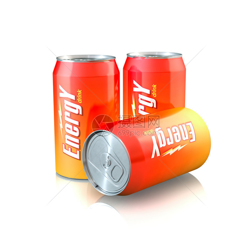 铝能量饮料罐的3d插图图片