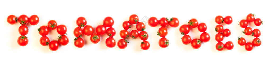 托马斯这个词用新鲜樱桃西红柿写成图片