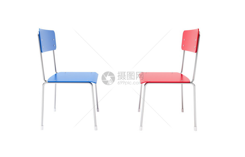 白色背景上的两把椅子图片