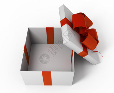 开放的白色礼品盒背景图片