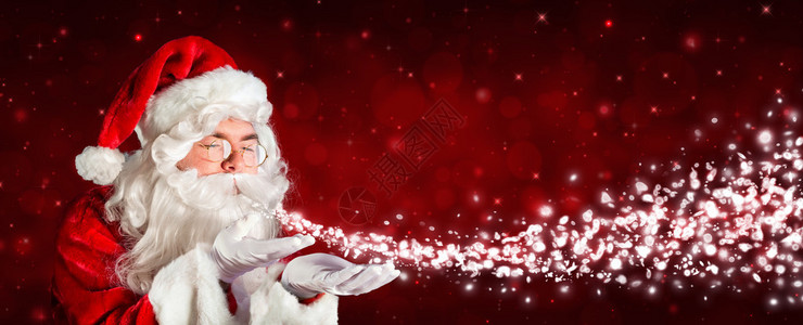 圣诞老人吹雪背景图片