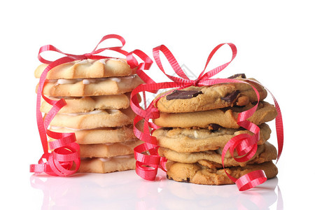 圣诞饼干短面包和巧克力背景图片