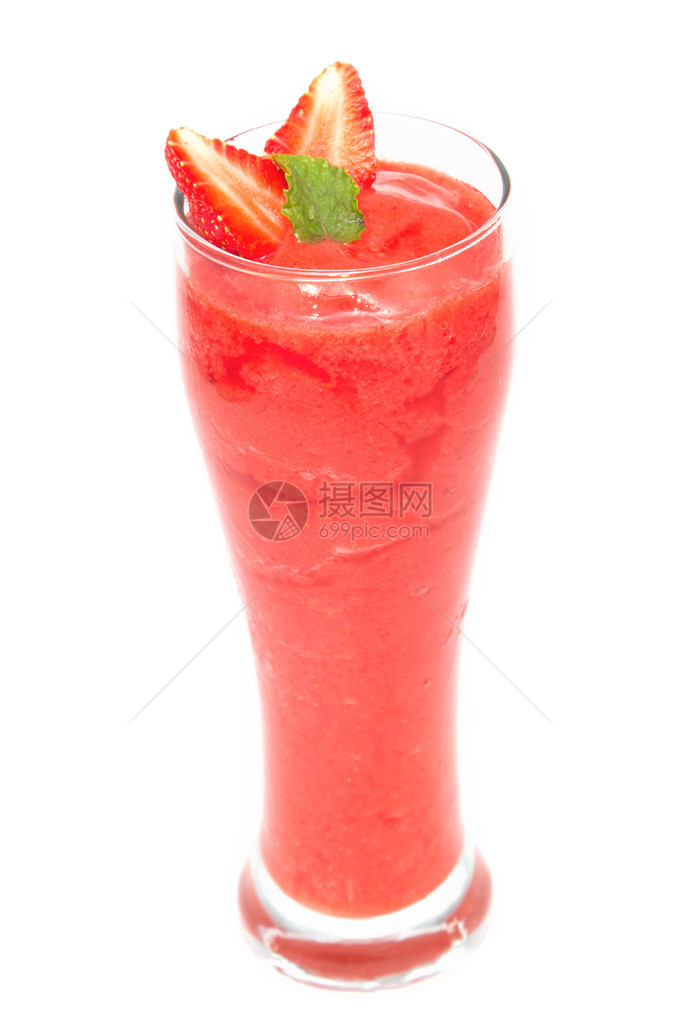 新鲜草莓冰沙健康果汁图片