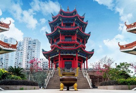 著名的中华古典建筑位于久龙河岸伟正馆张州福建图片