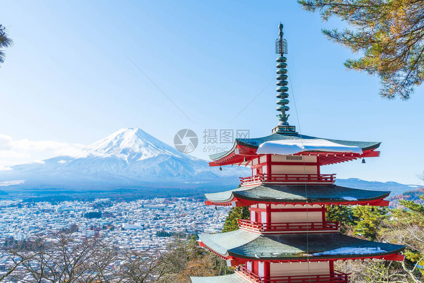 秋天富士山和丘瑞托帕果达图片