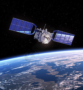 欧空局太空中的卫星3D场景背景