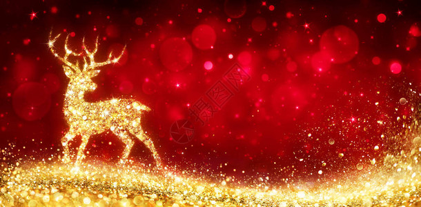 圣诞卡闪光红色背背景图片