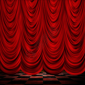 近距离接近装饰的红戏院舞台窗图片