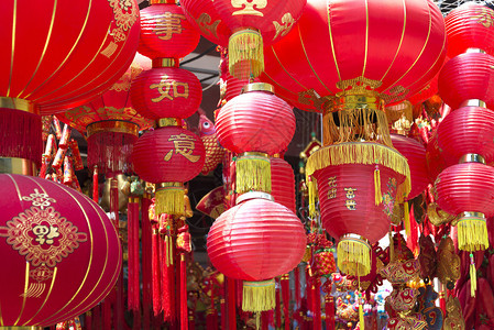 上海的传统红灯笼背景图片