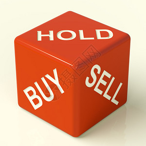 买卖红骰代表股票战略背景图片