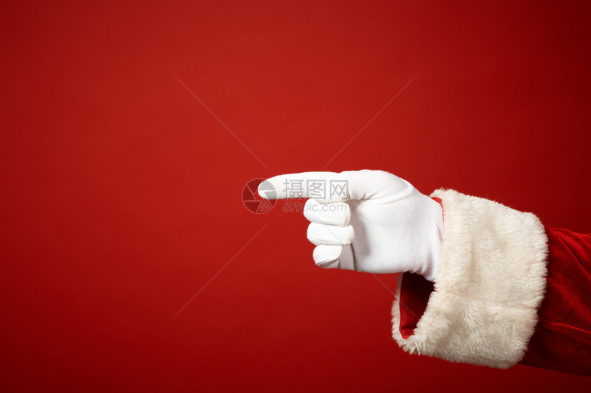圣诞老人指着手的图片
