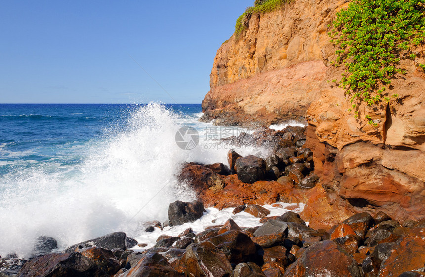 海浪在夏威夷霍图片