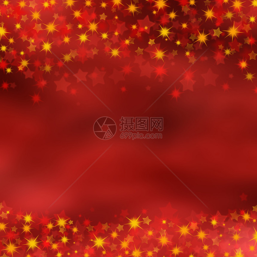 红色和星圣诞背景图片
