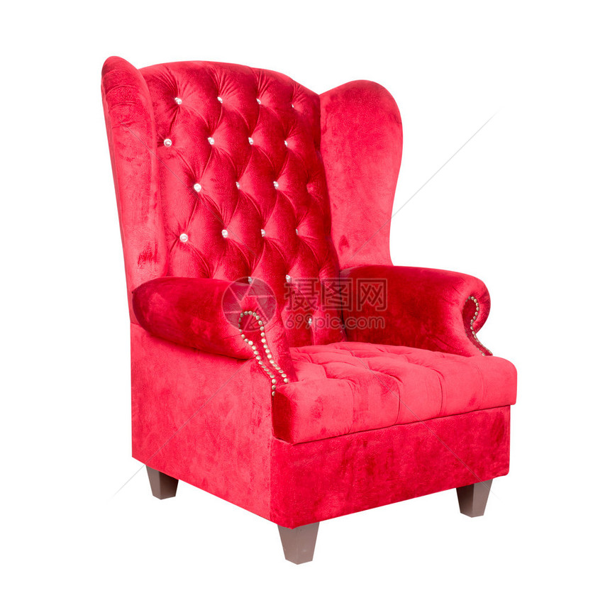 白色的红色皮革椅子被图片