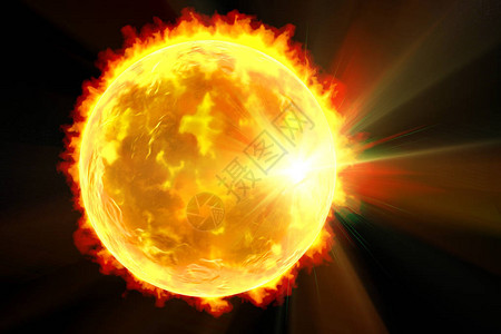 太阳耀斑3D插图天文图片