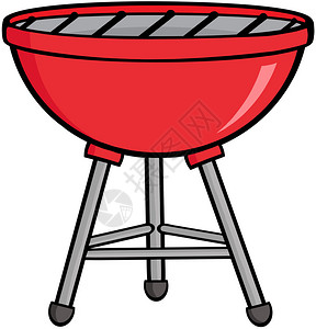 红色烧烤的插图图片