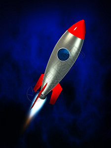 程式化火箭船的3d插图图片