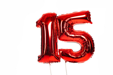 15个红色气球背景图片