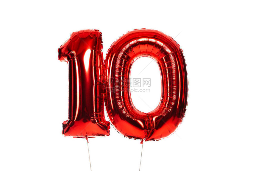 10个红色气球图片