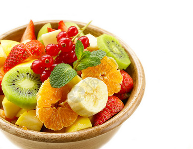 新鲜有机水果沙拉kiwi草莓香蕉curra图片