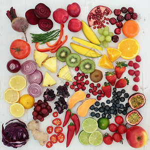 健康新鲜水果和蔬菜超食品图片