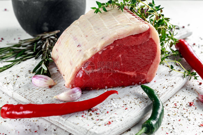 一块新鲜的生肉牛肉板装饰图片