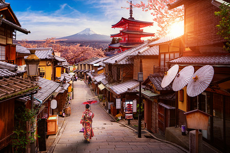 日本东京和都图像的背景概念与樱花季节图片