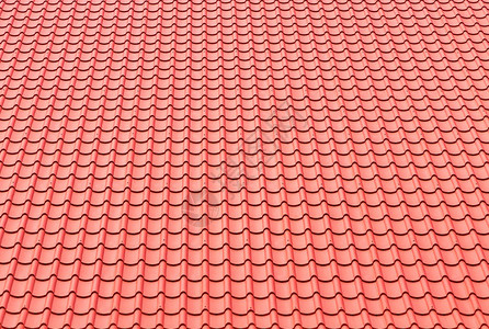 红色瓷砖屋顶上紧贴的红色瓷墙顶图片