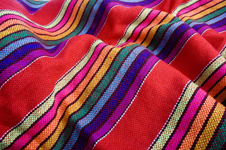 关闭墨西哥五颜六色的传统织品图片