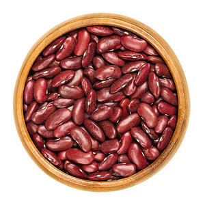 木碗又称普通肾豆Rajma或Surkh中干枯的红肾豆图片