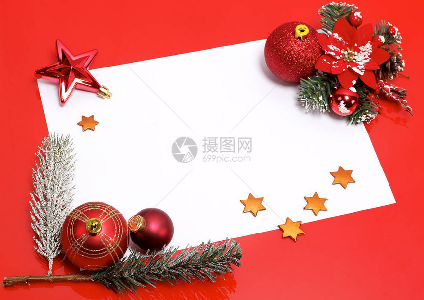红色圣诞明信片图片