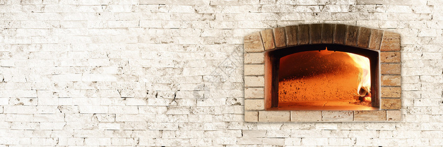 传统的比萨烤炉背景图片