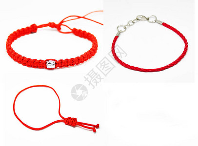 用红绳编织的精美装饰手链图片