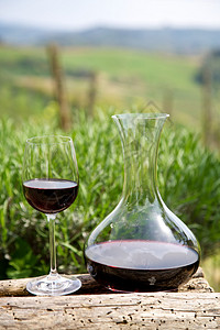 红酒瓶中的红酒和葡图片