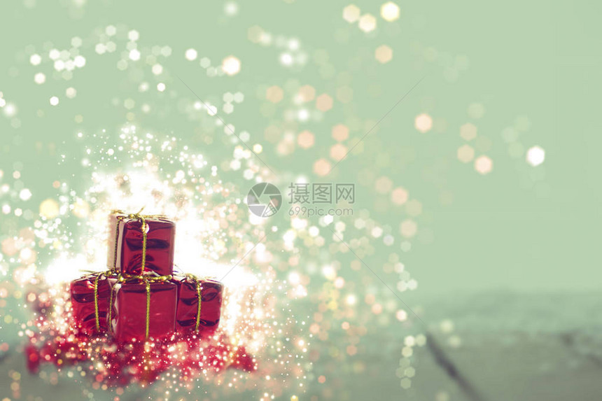 圣诞节背景带有红色礼品图片