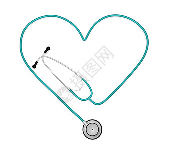 听诊器的图像以心脏的形状孤图片