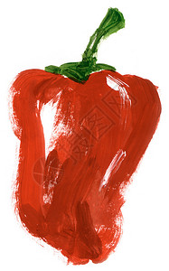 在白色背景的大红辣椒绘画背景图片