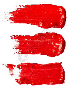 白色背景上孤立的红色油漆条纹图片