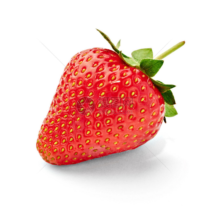 白色背景的草莓关闭图片