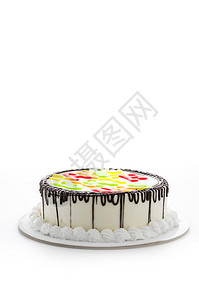 生日快乐蛋糕白纸上孤图片