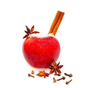 圣诞食品装饰红苹果背景图片
