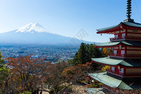 富士山与Chureito塔图片