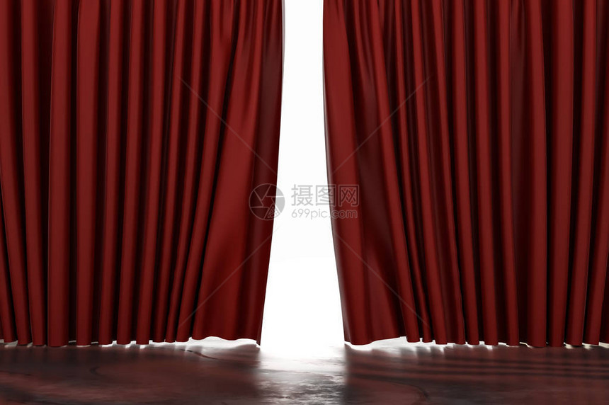 剧院的红窗帘打开3D图片