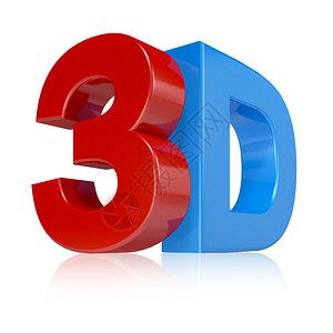 3d字以红色和蓝色colo图片