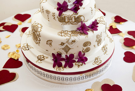 婚礼蛋糕特写背景图片