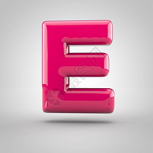 光滑的粉色涂料字母E大写3D转换泡沫字体图片
