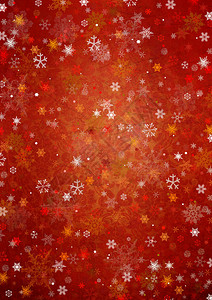 冬季红色圣诞背景与雪花背景图片