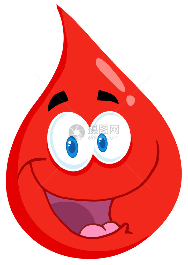 快乐的红血滴卡通人物图片